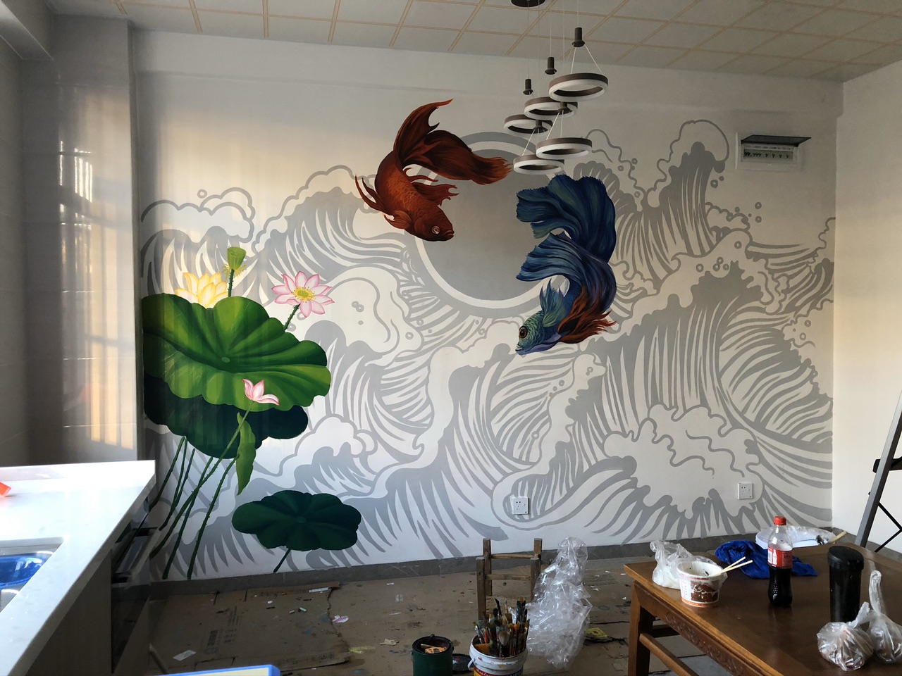 餐厅商铺网吧主题酒店主题ktv主题酒吧彩绘墙画壁画