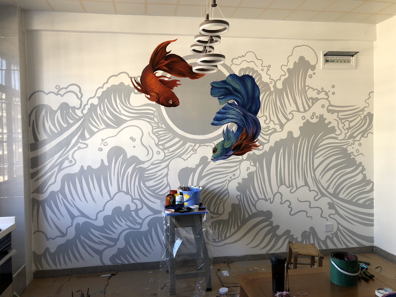 餐厅商铺网吧主题酒店主题ktv主题酒吧彩绘墙画壁画